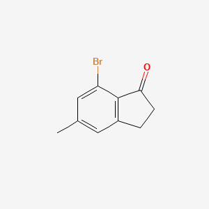 7-Bromo-5-methyl-2,3-dihydro-1H-inden-1-one chemical structure (CAS 1260011-37-7)