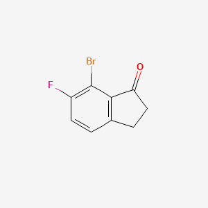 7-Bromo-6-fluoro-2,3-dihydro-1H-inden-1-one chemical structure (CAS 1260011-83-3)