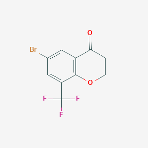 6-Bromo-8-(trifluoromethyl)chroman-4-one chemical structure (CAS 1260012-87-0)