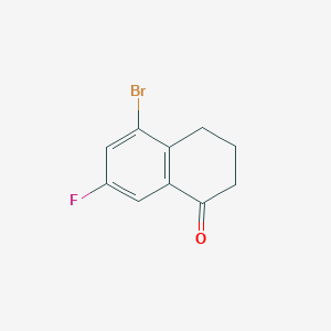 5-Bromo-7-fluoro-3,4-dihydronaphthalen-1(2H)-one chemical structure (CAS 1260018-37-8)