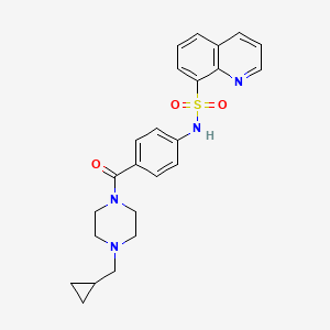 N-(4-(4-(Cyclopropylmethyl)piperazine-1-carbonyl)phenyl)quinoline-8-sulfonamide chemical structure (CAS 1260075-17-9)