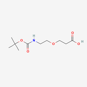 3-(2-((tert-Butoxycarbonyl)amino)ethoxy)propanoic acid chemical structure (CAS 1260092-44-1)