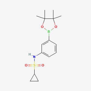 N-(3-(4,4,5,5-Tetramethyl-1,3,2-dioxaborolan-2-yl)phenyl)cyclopropanesulfonamide chemical structure (CAS 1260151-60-7)