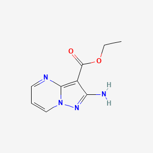 Ethyl 2-aminopyrazolo[1,5-a]pyrimidine-3-carboxylate chemical structure (CAS 1260169-02-5)