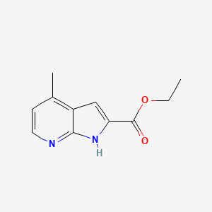 Ethyl 4-methyl-1H-pyrrolo[2,3-b]pyridine-2-carboxylate chemical structure (CAS 1260385-79-2)