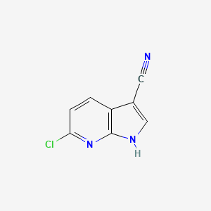 6-Chloro-1H-pyrrolo[2,3-b]pyridine-3-carbonitrile chemical structure (CAS 1260385-93-0)
