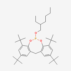 2,4,8,10-Tetra-tert-butyl-6-((2-ethylhexyl)oxy)-12H-dibenzo[d,g][1,3,2]dioxaphosphocine chemical structure (CAS 126050-54-2)