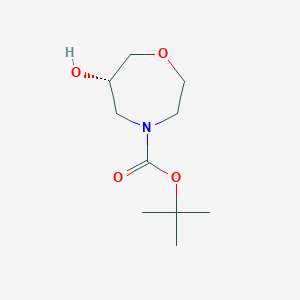 (S)-tert-butyl 6-hydroxy-1,4-oxazepane-4-carboxylate chemical structure (CAS 1260589-26-1)