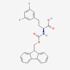 (S)-a-(Fmoc-amino)-3,5-difluorobenzenebutanoic acid chemical structure (CAS 1260591-27-2)