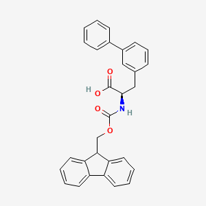 (R)-2-((((9H-Fluoren-9-yl)methoxy)carbonyl)amino)-3-([1,1'-biphenyl]-3-yl)propanoic acid chemical structure (CAS 1260602-10-5)