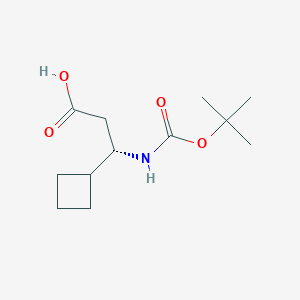(S)-3-tert-butoxycarbonylamino-3-cyclobutyl-propionic acid chemical structure (CAS 1260604-62-3)