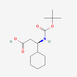 (R)-3-((tert-Butoxycarbonyl)amino)-3-cyclohexylpropanoic acid chemical structure (CAS 1260606-26-5)
