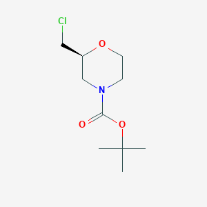 (S)-tert-Butyl 2-(chloromethyl)morpholine-4-carboxylate chemical structure (CAS 1260611-32-2)