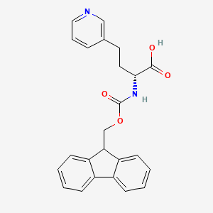 3-Pyridinebutanoic acid, α-[[(9H-fluoren-9-ylmethoxy)carbonyl]amino]-, (αR)- chemical structure (CAS 1260615-97-1)