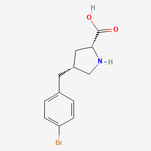 (2R,4R)-4-(4-Bromobenzyl)pyrrolidine-2-carboxylic acid chemical structure (CAS 1260617-86-4)