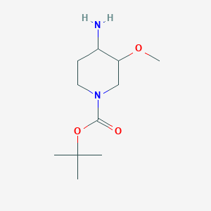 tert-Butyl 4-amino-3-methoxypiperidine-1-carboxylate chemical structure (CAS 1260639-98-2)