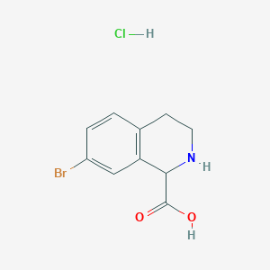 7-Bromo-1,2,3,4-tetrahydroisoquinoline-1-carboxylic acid hydrochloride chemical structure (CAS 1260640-87-6)