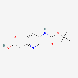 2-(5-((tert-Butoxycarbonyl)amino)pyridin-2-yl)acetic acid chemical structure (CAS 1260649-54-4)