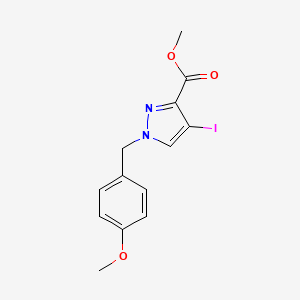 Methyl 4-iodo-1-(4-methoxybenzyl)-1H-pyrazole-3-carboxylate chemical structure (CAS 1260656-58-3)
