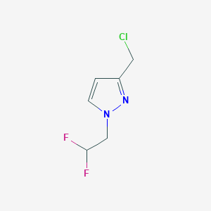 3-(Chloromethyl)-1-(2,2-difluoroethyl)-1H-pyrazole chemical structure (CAS 1260658-85-2)