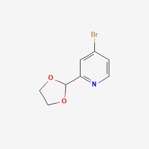 4-Bromo-2-(1,3-dioxolan-2-yl)pyridine chemical structure (CAS 1260663-27-1)