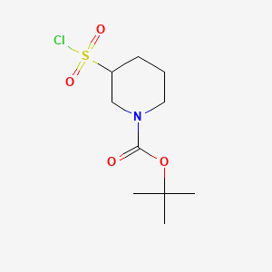 tert-Butyl 3-(chlorosulfonyl)piperidine-1-carboxylate chemical structure (CAS 1260664-44-5)