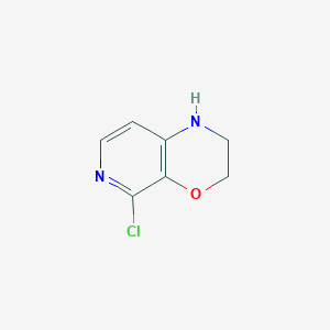 5-Chloro-2,3-dihydro-1H-pyrido[3,4-b][1,4]oxazine chemical structure (CAS 1260665-77-7)