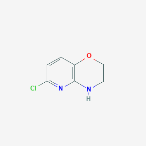 6-Chloro-3,4-dihydro-2H-pyrido[3,2-b][1,4]oxazine chemical structure (CAS 1260665-94-8)