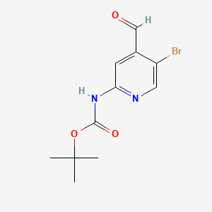 tert-Butyl (5-bromo-4-formylpyridin-2-yl)carbamate chemical structure (CAS 1260667-46-6)