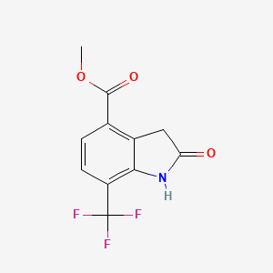 Methyl 2-oxo-7-(trifluoromethyl)indoline-4-carboxylate chemical structure (CAS 1260676-89-8)