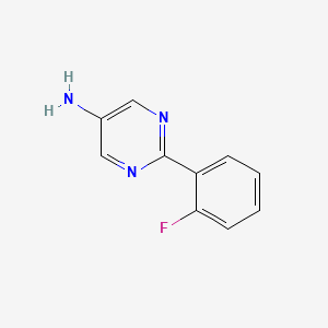 2-(2-Fluorophenyl)pyrimidin-5-amine chemical structure (CAS 1260678-41-8)