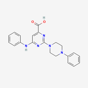 6-(Phenylamino)-2-(4-phenylpiperazin-1-yl)pyrimidine-4-carboxylic acid chemical structure (CAS 1260740-62-2)