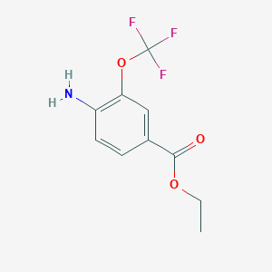 Ethyl 4-amino-3-(trifluoromethoxy)benzoate chemical structure (CAS 1260742-02-6)