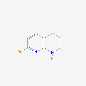 7-Bromo-1,2,3,4-tetrahydro-1,8-naphthyridine chemical structure (CAS 1260742-32-2)