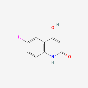 4-Hydroxy-6-iodoquinolin-2(1H)-one chemical structure (CAS 1260760-00-6)