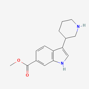 Methyl 3-(piperidin-3-yl)-1H-indole-6-carboxylate chemical structure (CAS 1260766-36-6)