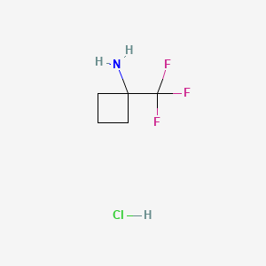 1-(Trifluoromethyl)cyclobutan-1-amine hydrochloride chemical structure (CAS 1260768-75-9)