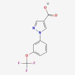 1-(3-(Trifluoromethoxy)phenyl)-1H-pyrazole-4-carboxylic acid chemical structure (CAS 1260773-08-7)