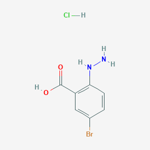 5-Bromo-2-hydrazinylbenzoic acid hydrochloride chemical structure (CAS 1260776-15-5)
