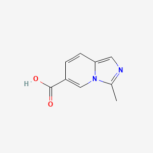 3-Methylimidazo[1,5-a]pyridine-6-carboxylic acid chemical structure (CAS 1260777-34-1)