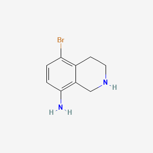 5-Bromo-1,2,3,4-tetrahydroisoquinolin-8-amine chemical structure (CAS 1260779-54-1)