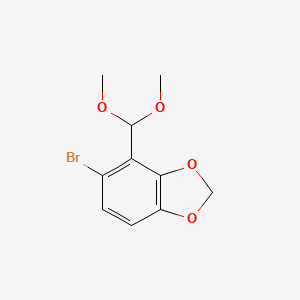 5-Bromo-4-(dimethoxymethyl)benzo[d][1,3]dioxole chemical structure (CAS 1260780-13-9)