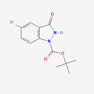 tert-Butyl 5-bromo-3-oxo-2,3-dihydro-1H-indazole-1-carboxylate chemical structure (CAS 1260782-03-3)