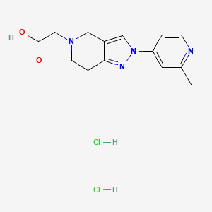 2-(2-(2-Methylpyridin-4-yl)-2,4,6,7-tetrahydro-5H-pyrazolo[4,3-c]pyridin-5-yl)acetic acid dihydrochloride chemical structure (CAS 1260805-51-3)