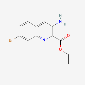 Ethyl 3-amino-7-bromoquinoline-2-carboxylate chemical structure (CAS 1260807-99-5)