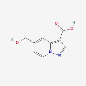 5-(Hydroxymethyl)pyrazolo[1,5-a]pyridine-3-carboxylic acid chemical structure (CAS 1260809-73-1)
