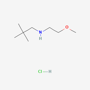 N-(2-Methoxyethyl)-2,2-dimethylpropan-1-amine hydrochloride chemical structure (CAS 1260813-75-9)