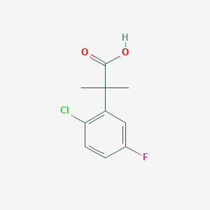 2-(2-Chloro-5-fluorophenyl)-2-methylpropanoic acid chemical structure (CAS 1260822-52-3)