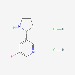 (R)-3-Fluoro-5-(pyrrolidin-2-yl)pyridine dihydrochloride chemical structure (CAS 1260845-74-6)