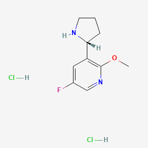 (R)-5-Fluoro-2-methoxy-3-(pyrrolidin-2-yl)pyridine dihydrochloride chemical structure (CAS 1260845-81-5)